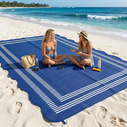 Garvee alfombra exterior frontal mostrando patrón geométrico y beneficios estéticos