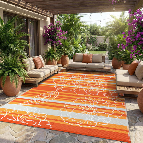 garvee alfombra exterior frontal mostrando color naranja y estilo resistente