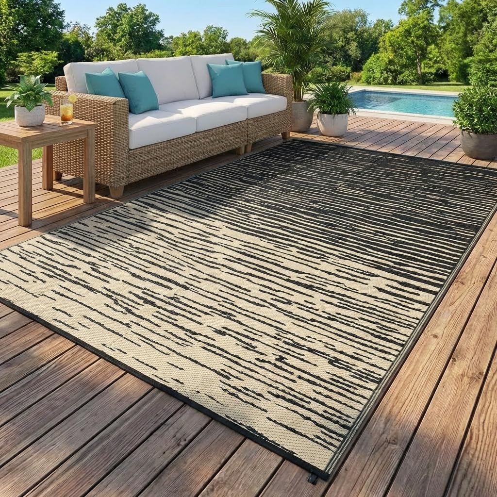 Garvee alfombra frontal 8x10 mostrando diseño moderno y protección exterior