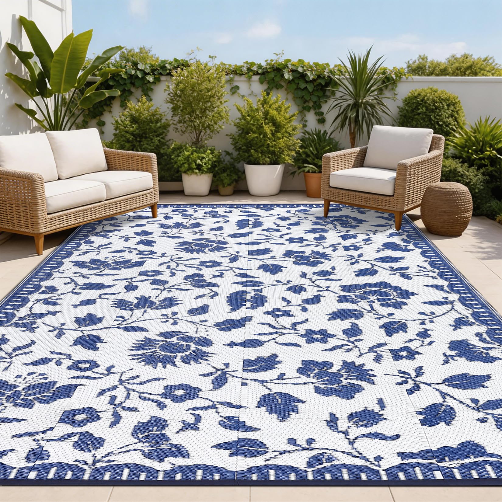 Garvee vista frontal de la alfombra 9x12 mostrando diseño vintage y elegancia