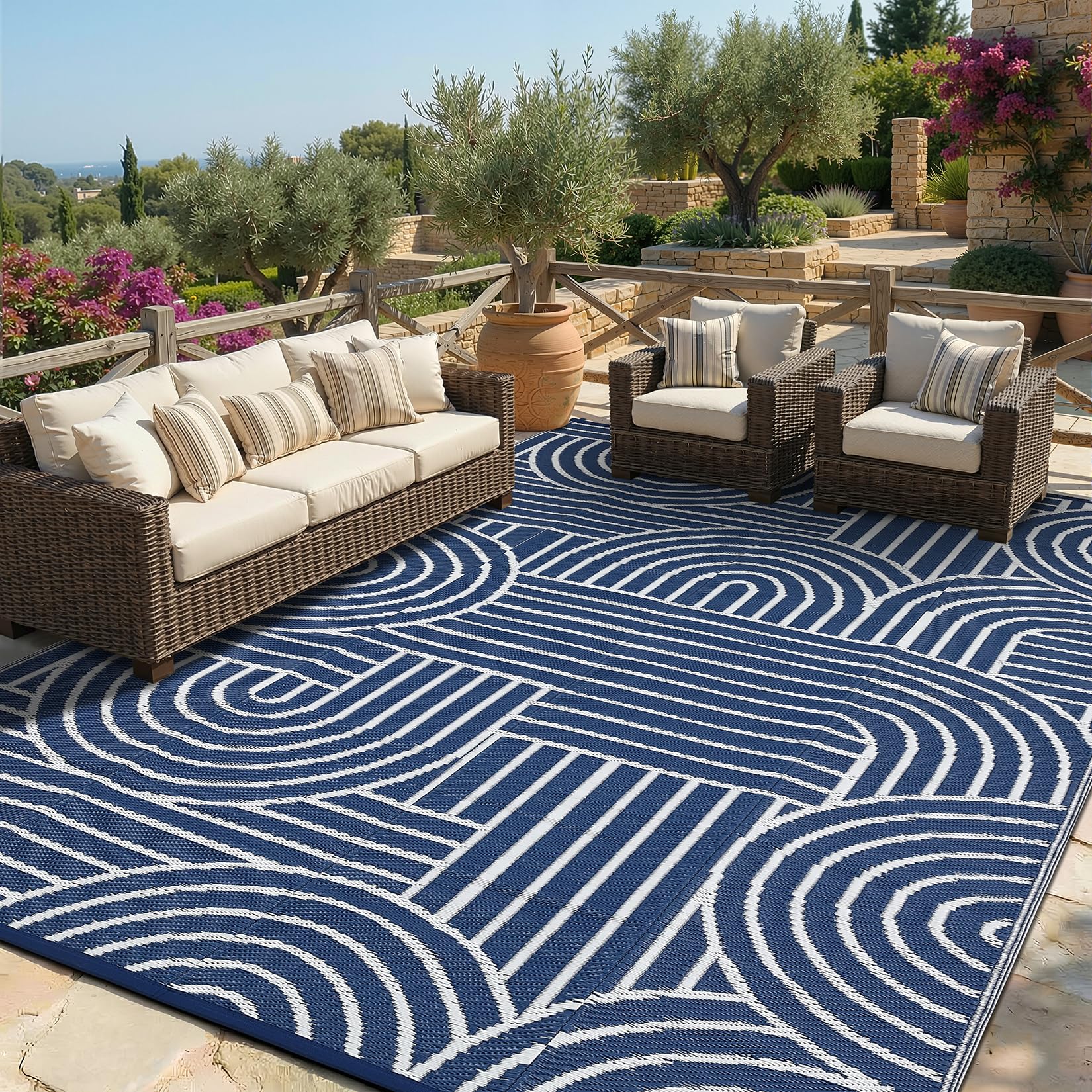 Garvee alfombra frontal en patio, aspecto moderno y protección exterior