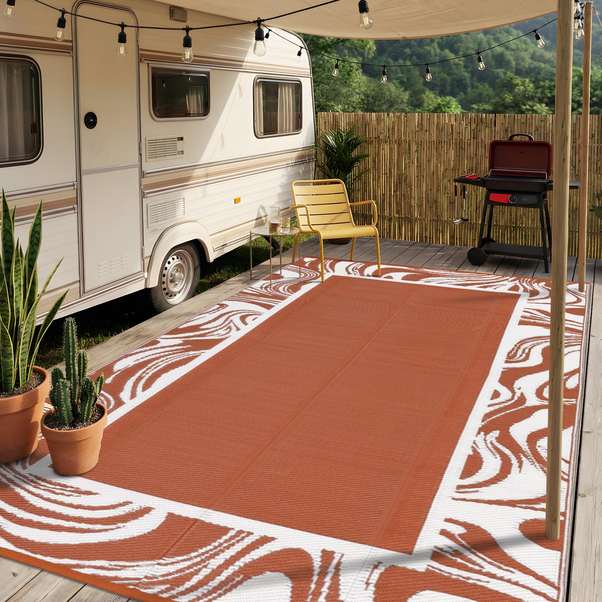 Garvee alfombra plegada ocupando poco espacio para transportar