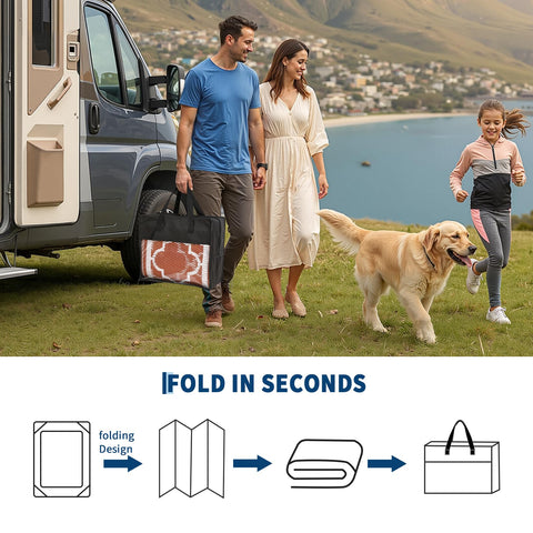 Garvee alfombra doblada en mochila, portable para picnic y camping