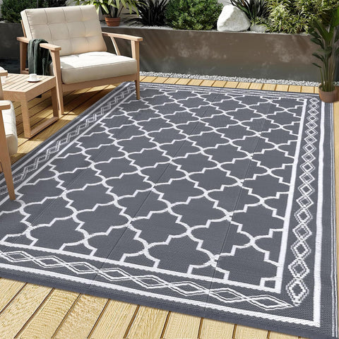 garvee alfombra reversible mostrando ambas caras, ofrece doble estética