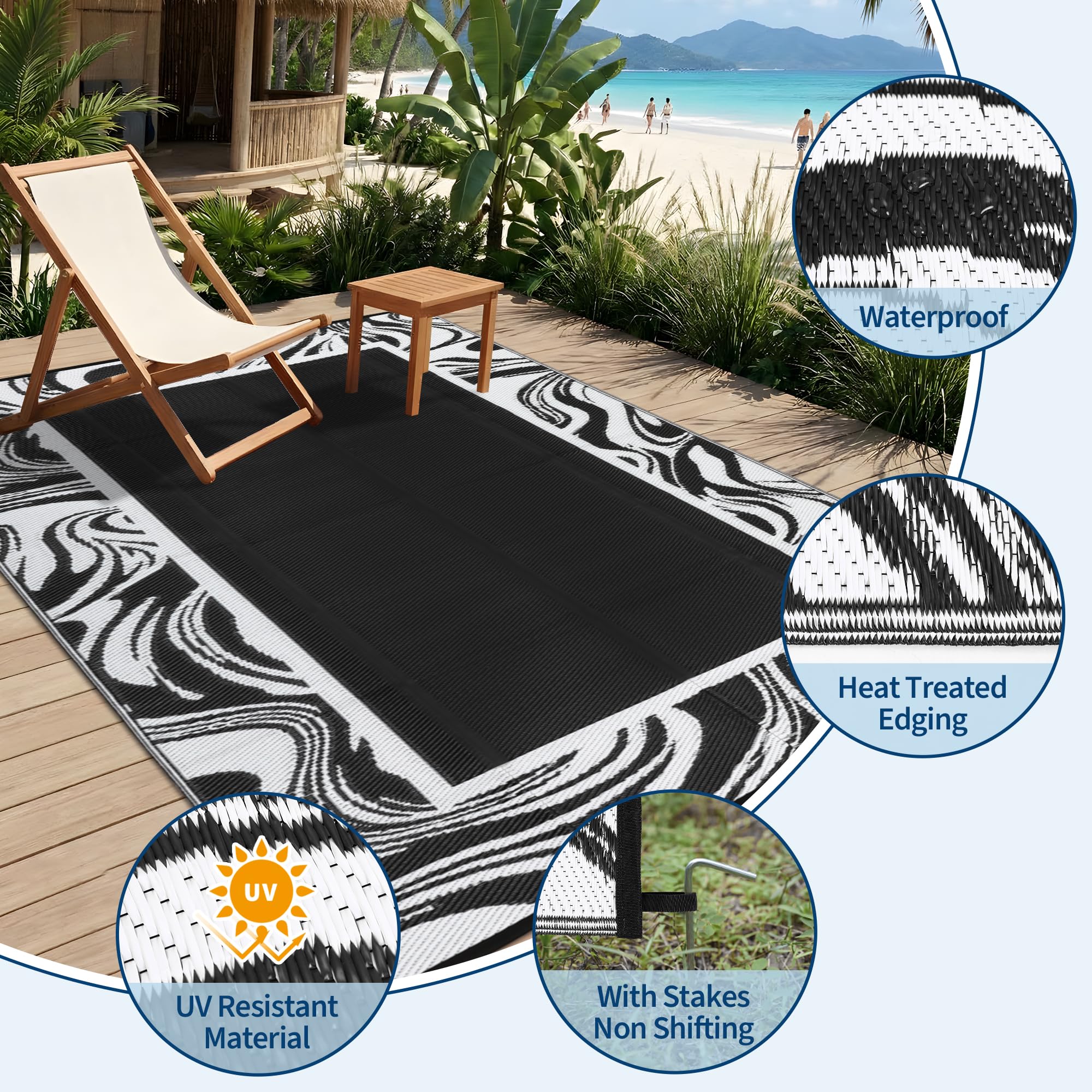Garvee lado negro reversible ofreciendo tono elegante para exteriores