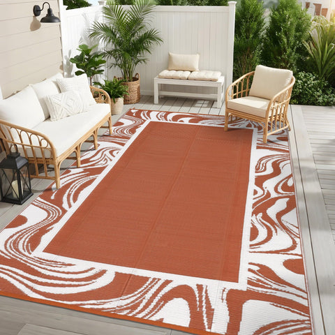 Garvee alfombra colocada en patio con muebles, mejora área exterior