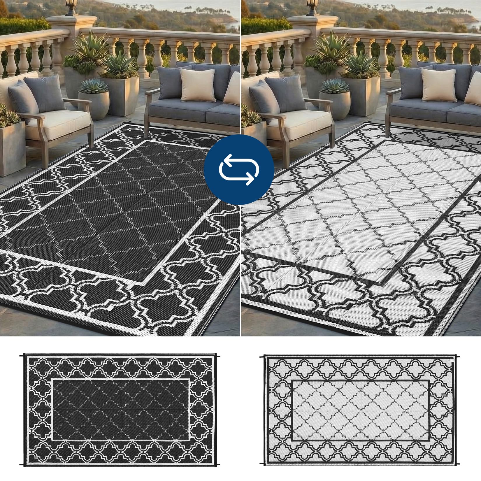 Garvee alfombra en porche aportando confort y estilo al aire libre