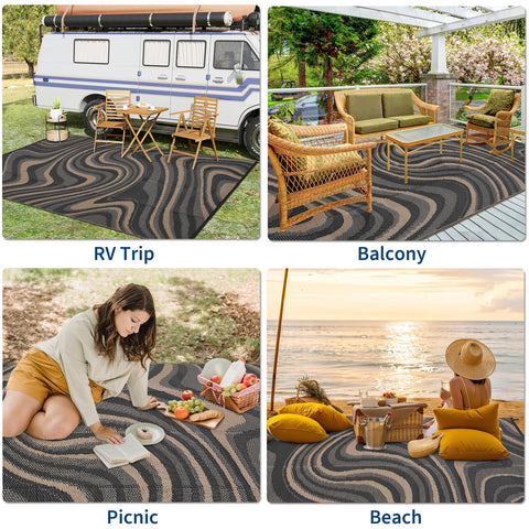 Garvee alfombra marrón expuesta al sol con colores resistentes
