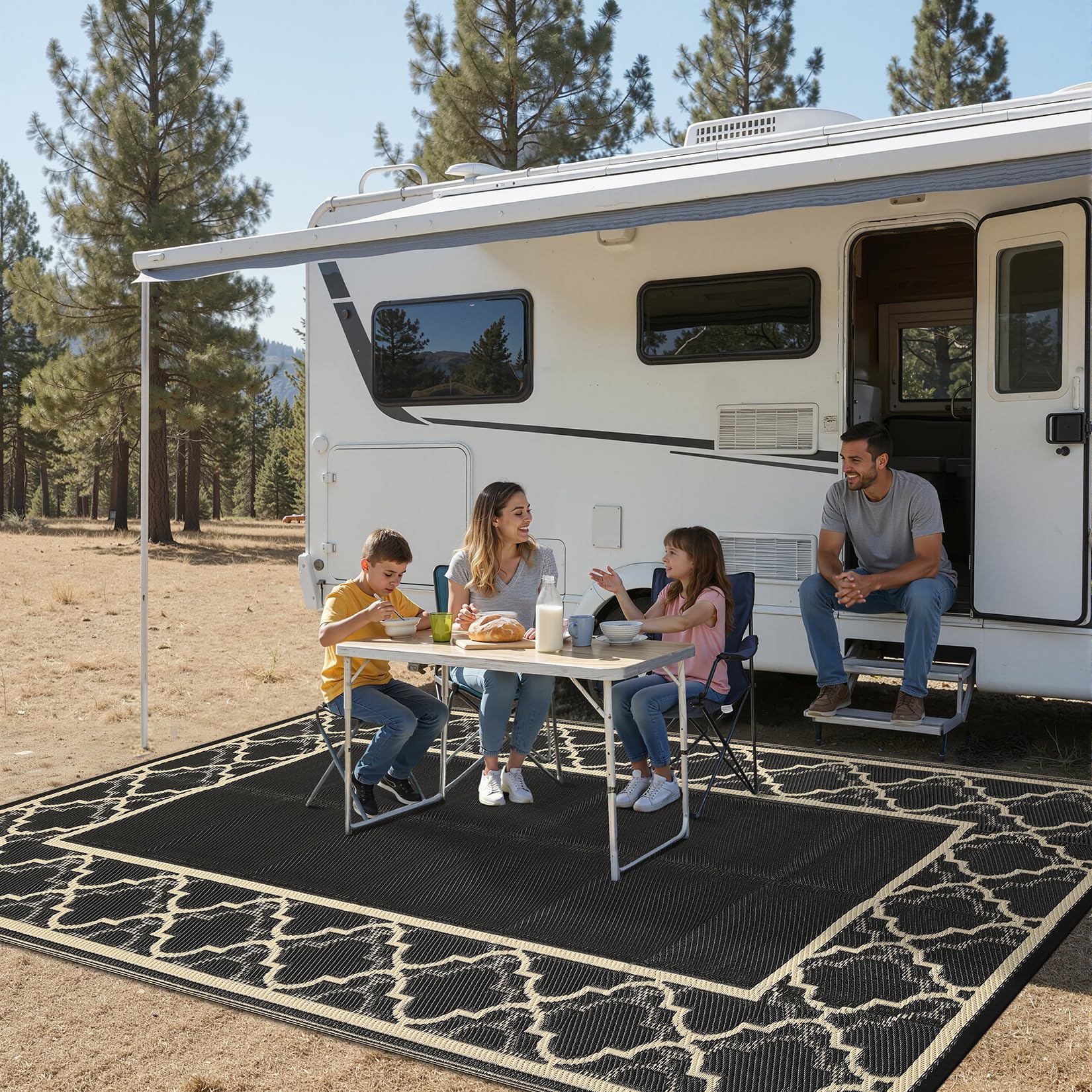 Garvee alfombra 5x8 comparada con muebles para escala visual útil