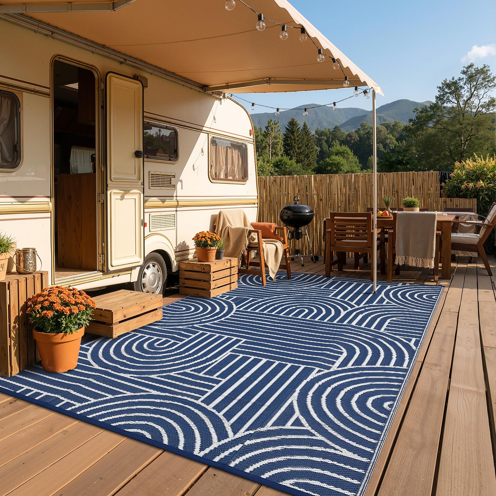 Garvee alfombra junto a muebles para comparar tamaño y funcionalidad