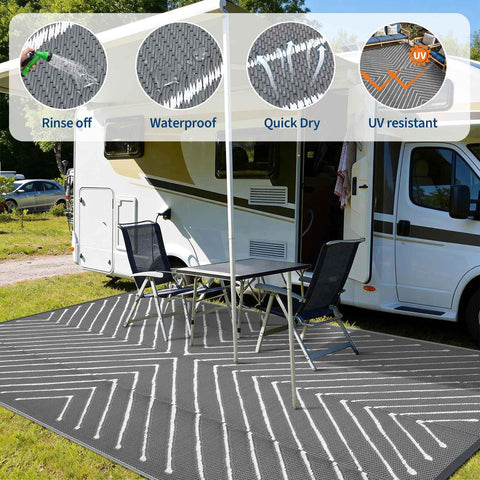 Garvee alfombra en balcón con muebles, protección de suelo y estilo