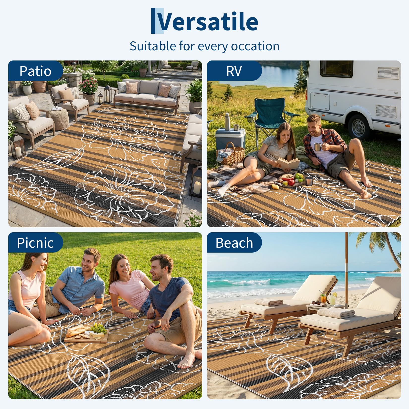 Garvee alfombra enrollada para transporte mostrando portabilidad y almacenamiento fácil
