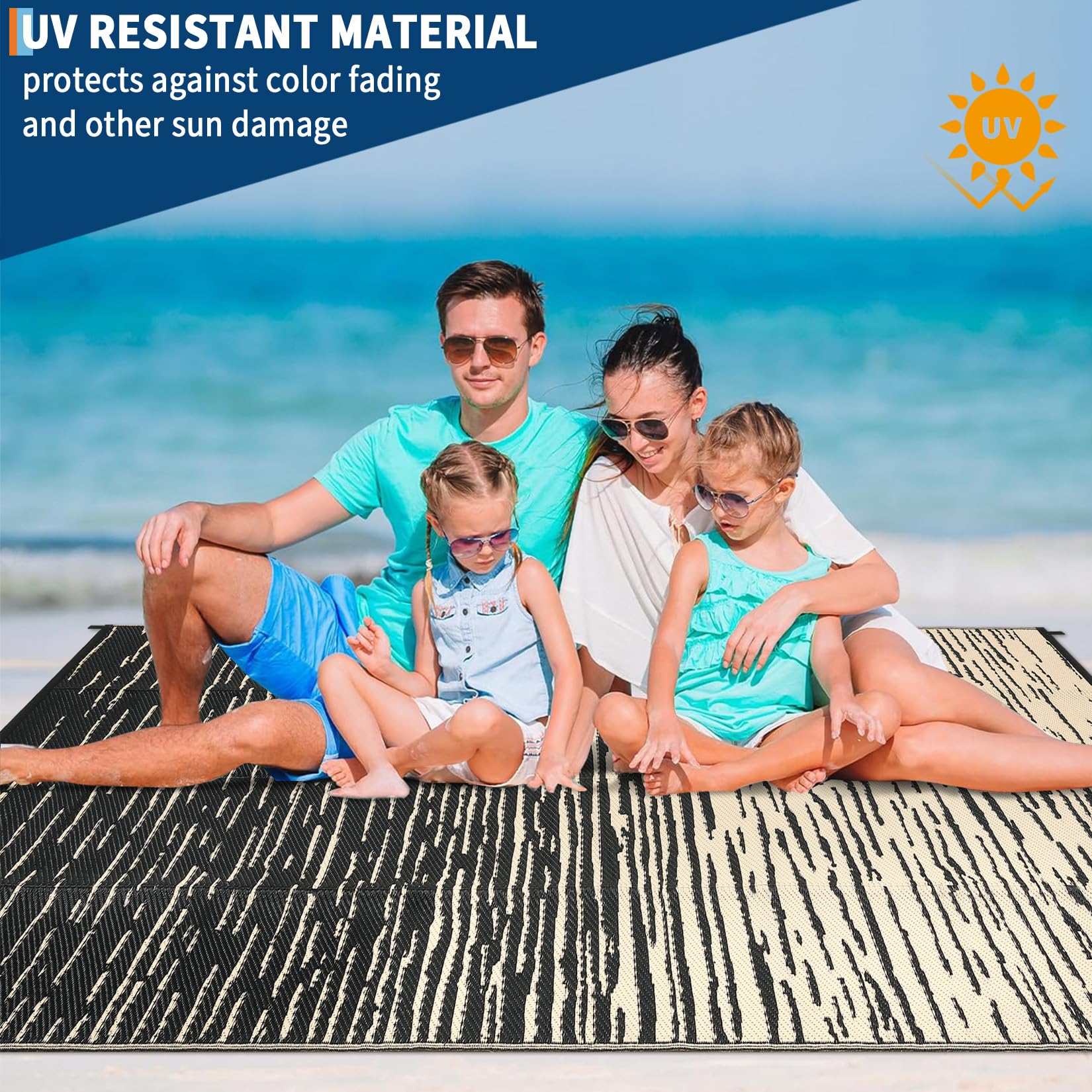 Garvee etiqueta del material indicando polipropileno reciclable y durabilidad ecológica