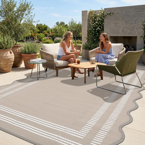 Garvee frente de alfombra 8x10 realzando patio, resistente y decorativa