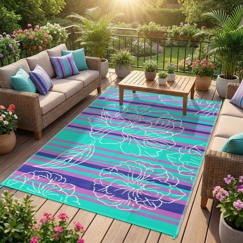Garvee alfombra frontal reversible morado y azul, protección estética