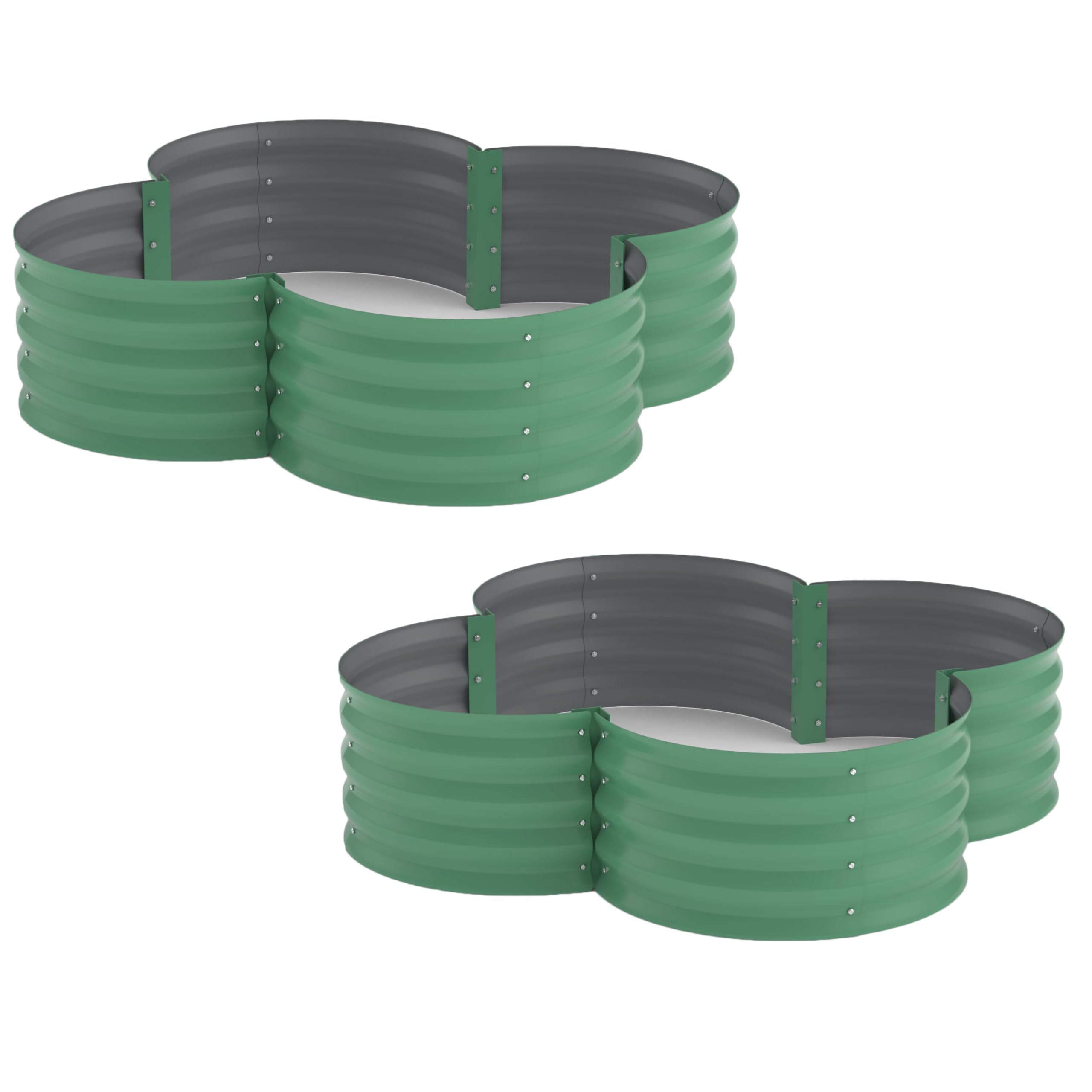 Garvee vista frontal de la maceta pétalo verde mostrando diseño modular y estética