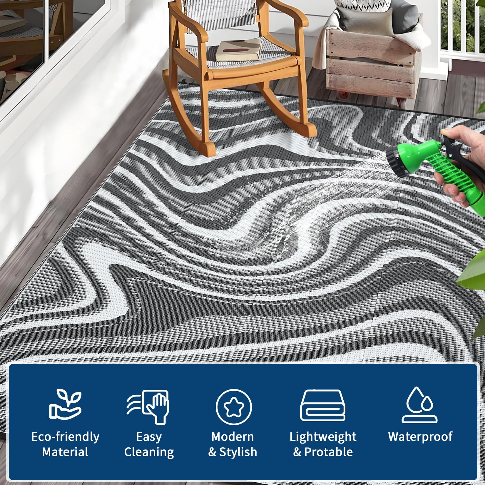 Garvee alfombra plegada lista para transporte y almacenamiento compacto