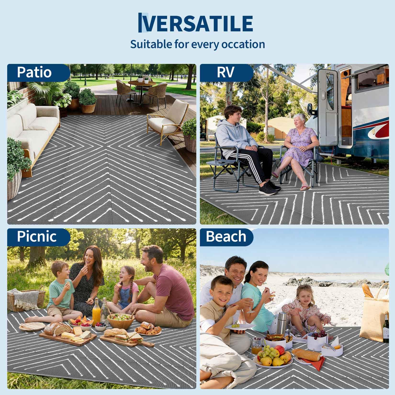 Garvee alfombra doblada y portátil para transporte cómodo en viajes