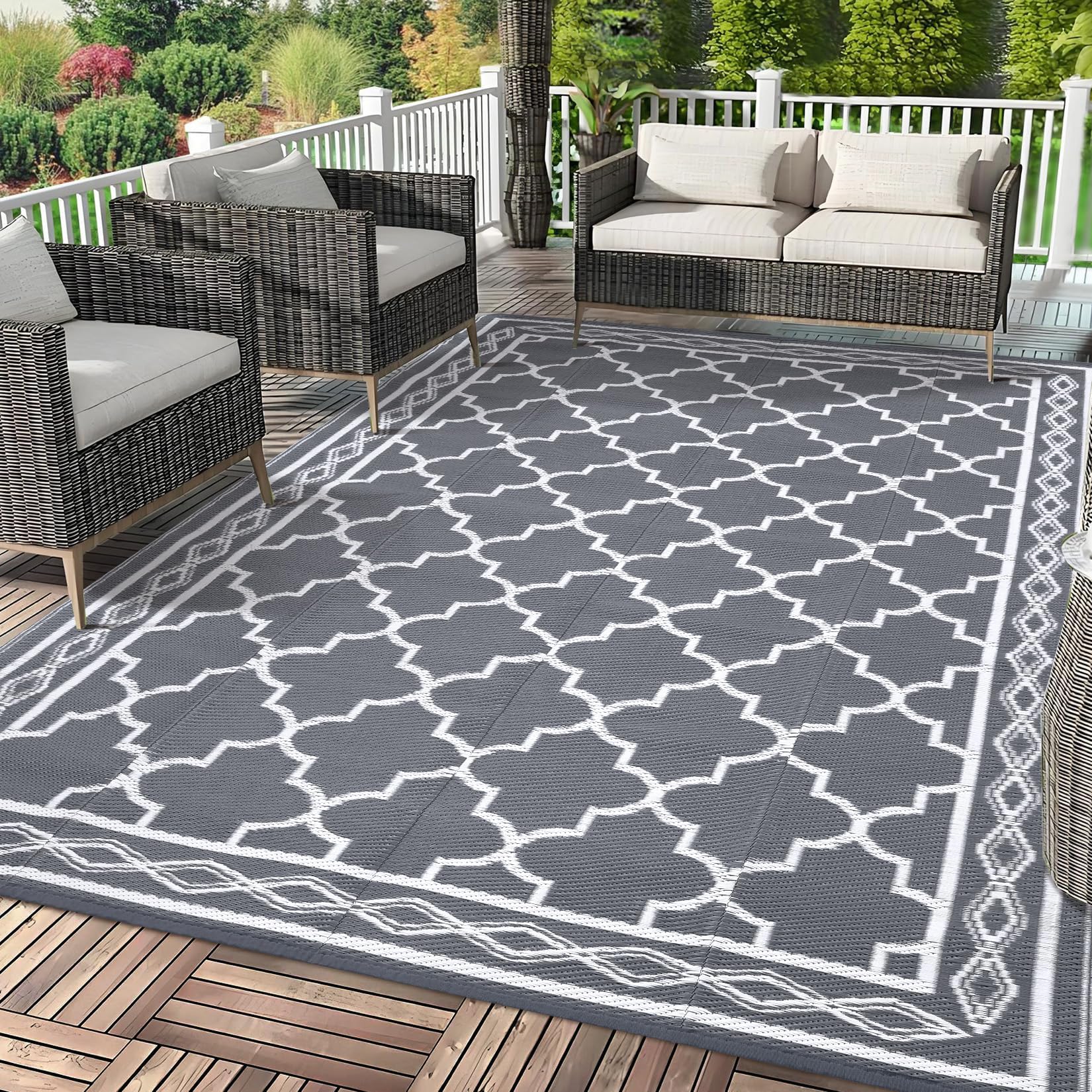 garvee alfombra en patio con muebles, crea zona exterior cómoda