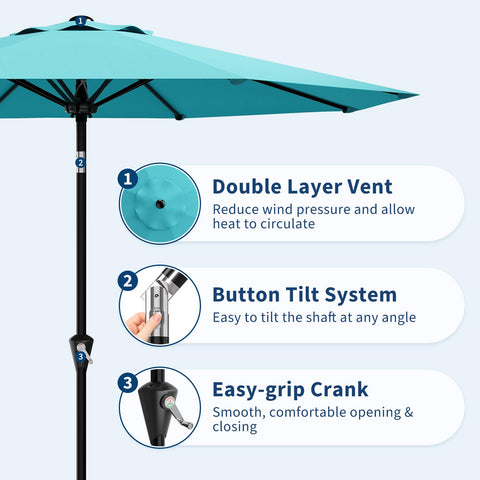GarveeLife parasol abierto junto a piscina para sombra cómoda