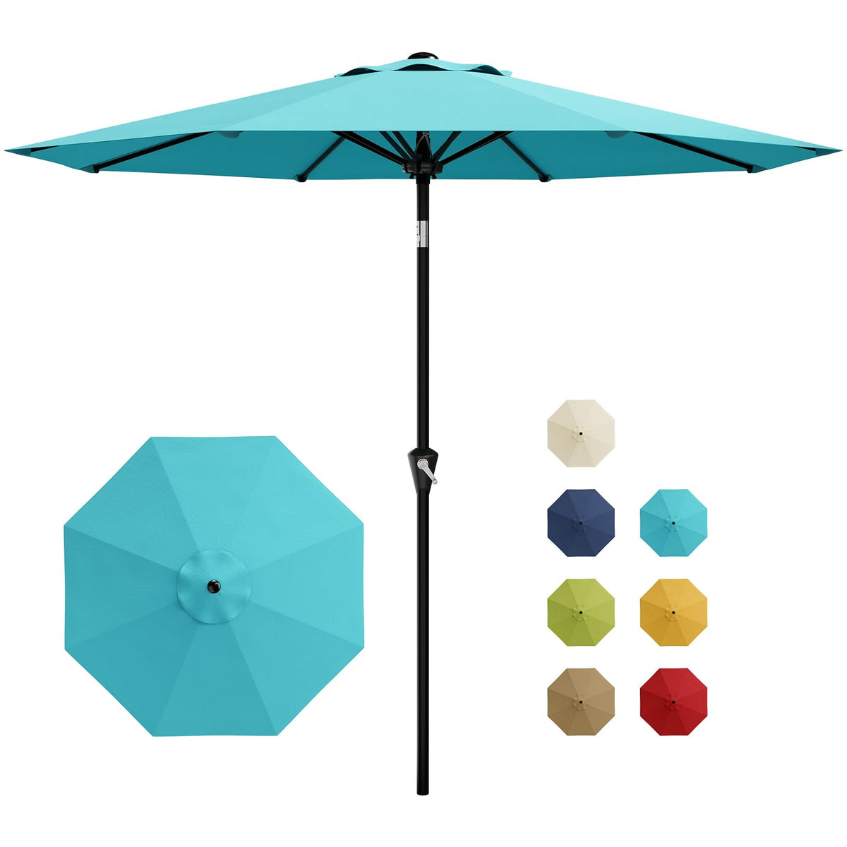 GarveeLife vista frontal del parasol de 9ft protegiendo zona exterior