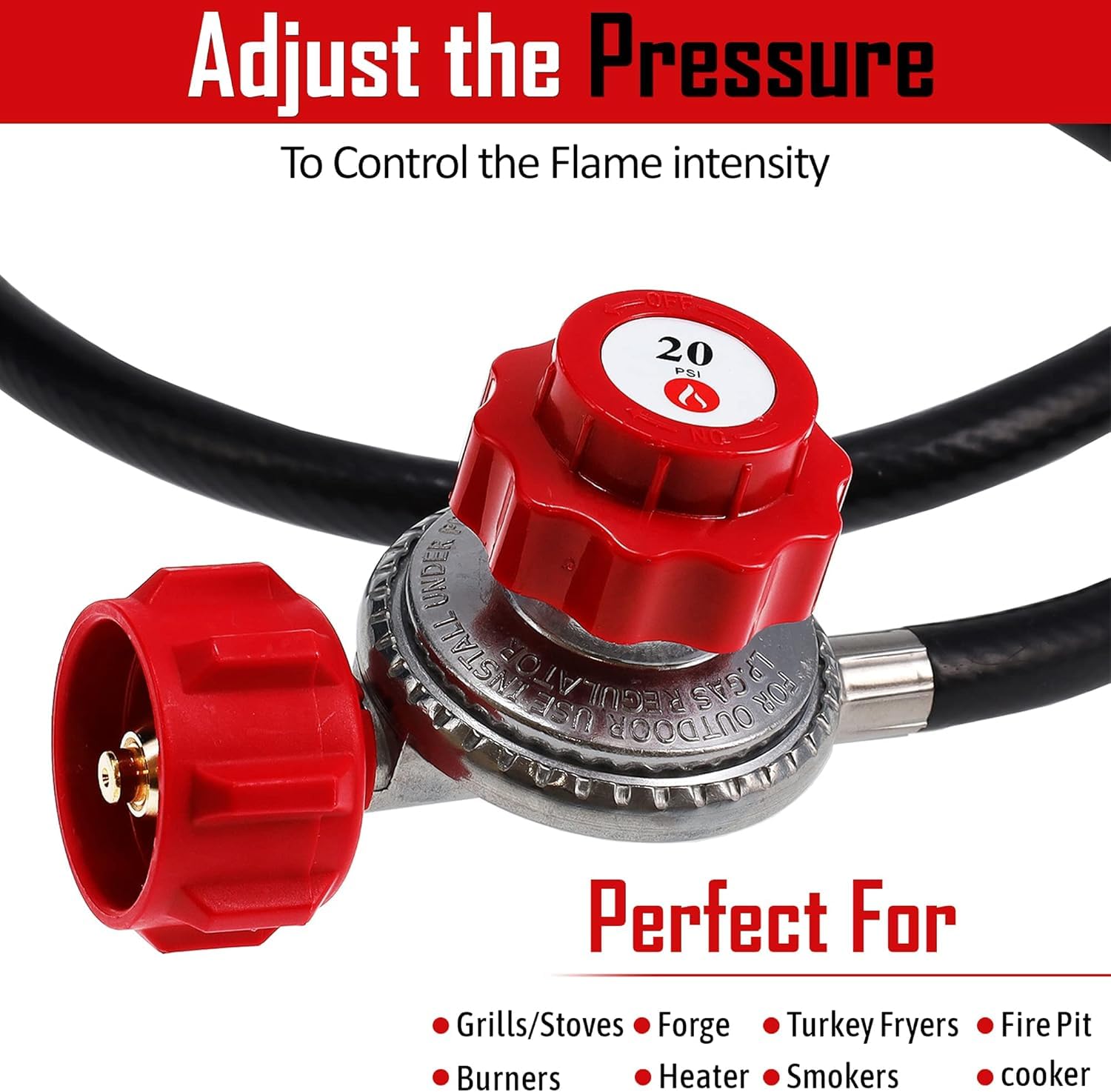 Gas One 2109-RED en uso conectado a quemador profesional, control preciso