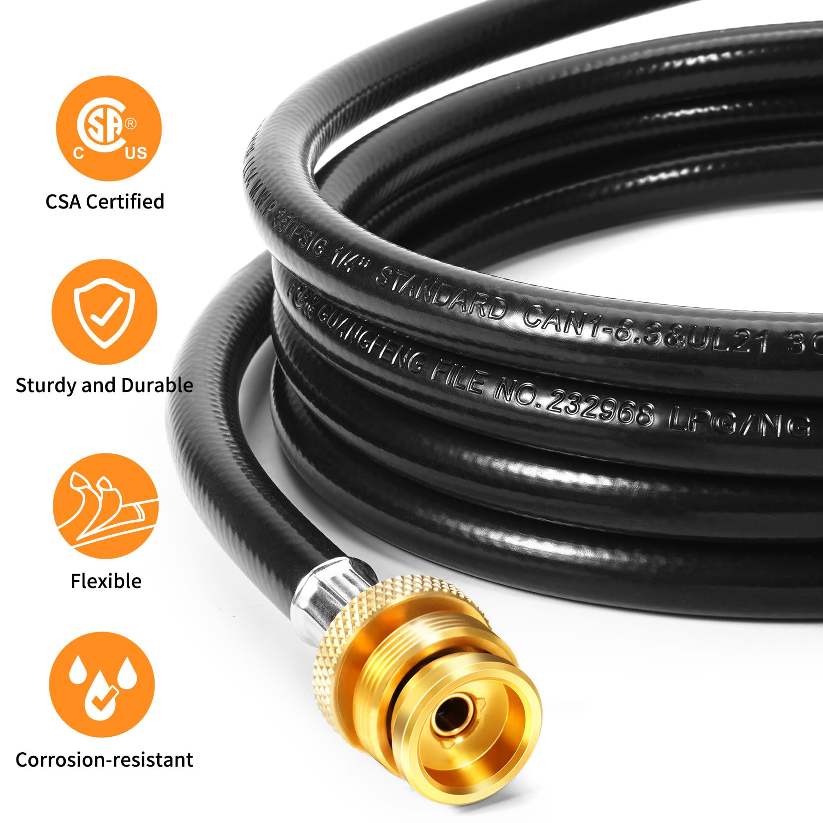 GasSaf detalle del caucho flexible que ofrece durabilidad y resistencia al frío
