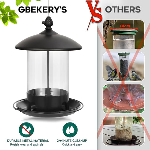 Gbekery bandeja 360 grados vista superior que facilita alimentación de varias aves