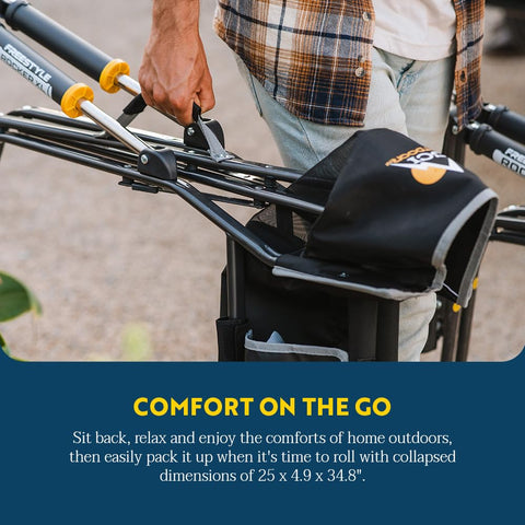 GCI Outdoor detalle del reposabrazos con portavasos para bebidas accesibles