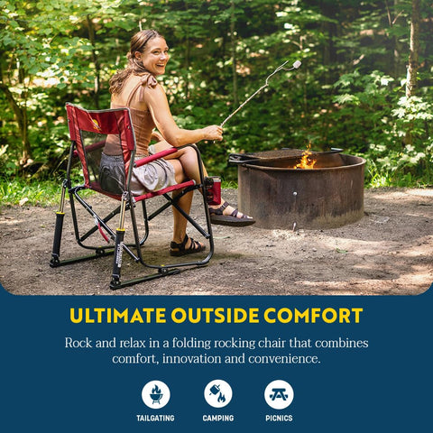 GCI Outdoor silla instalada junto a tienda en campamento para relajación
