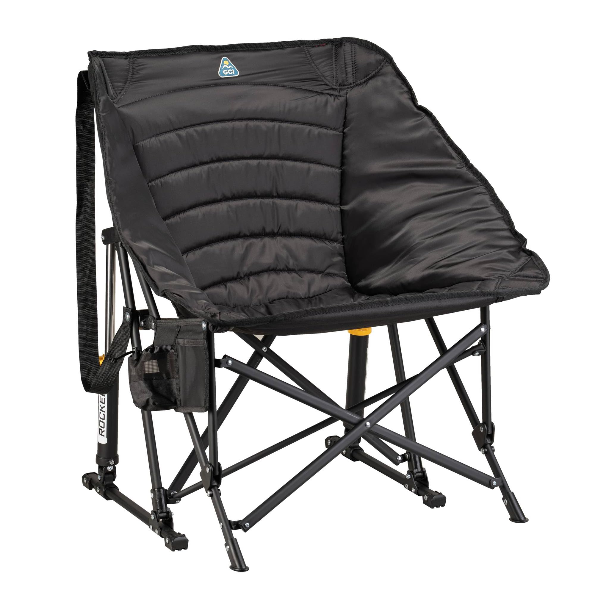GCI Outdoor vista frontal de la Puff Rocker con soporte estable