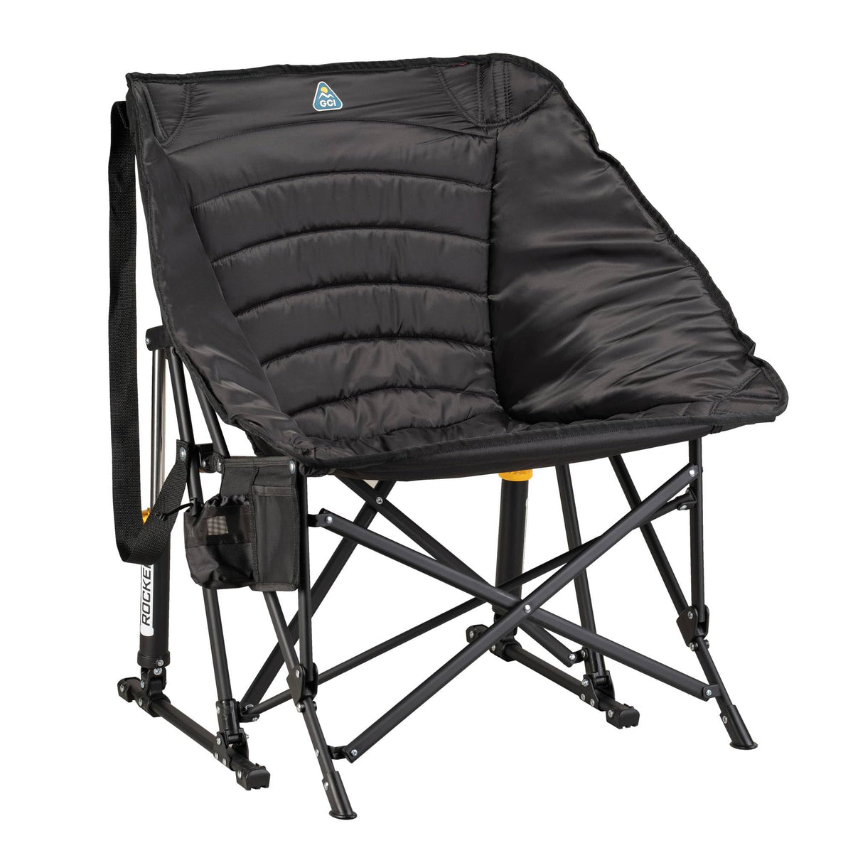 GCI Outdoor vista frontal de la Puff Rocker con soporte estable