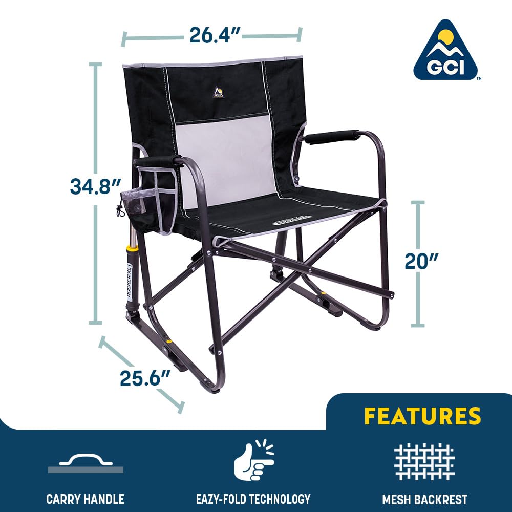 GCI Outdoor silla en uso junto a una fogata mostrando confort al acampar