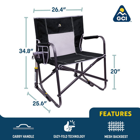 GCI Outdoor silla en uso junto a una fogata mostrando confort al acampar