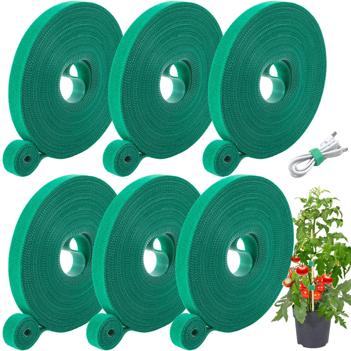 GCTWFYK rollo frontal de cinta verde mostrando longitud y color práctico