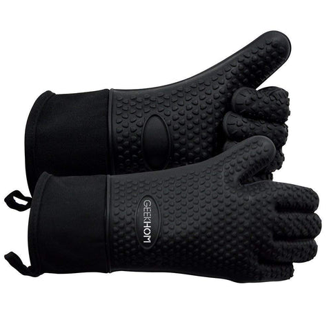 GEEKHOM guantes frente y empaque mostrando protección y diseño