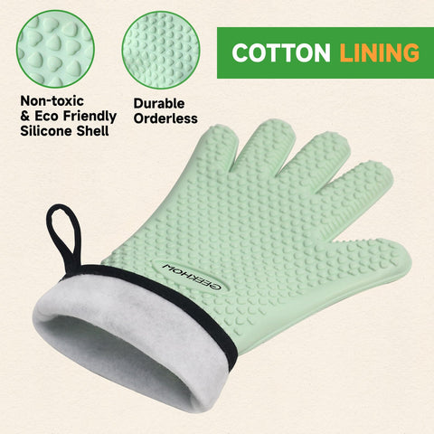GEEKHOM guantes junto a una regla para comparar tamaño práctico