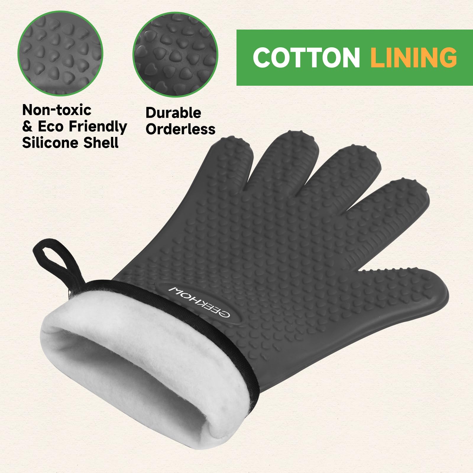 GEEKHOM guantes manejando sartén en camping para seguridad exterior