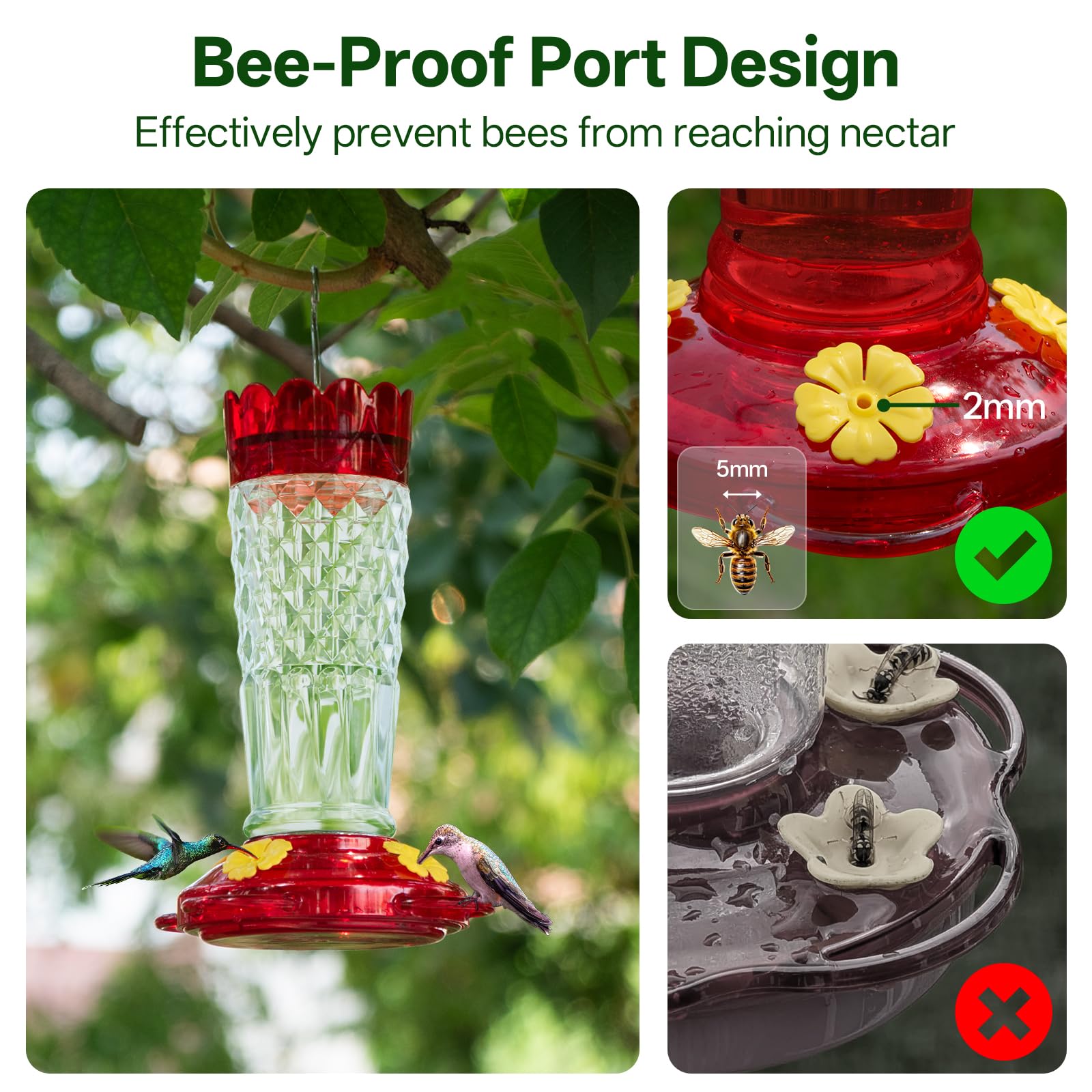 GelinRedcap primer plano puerto de 2 mm impide acceso de abejas