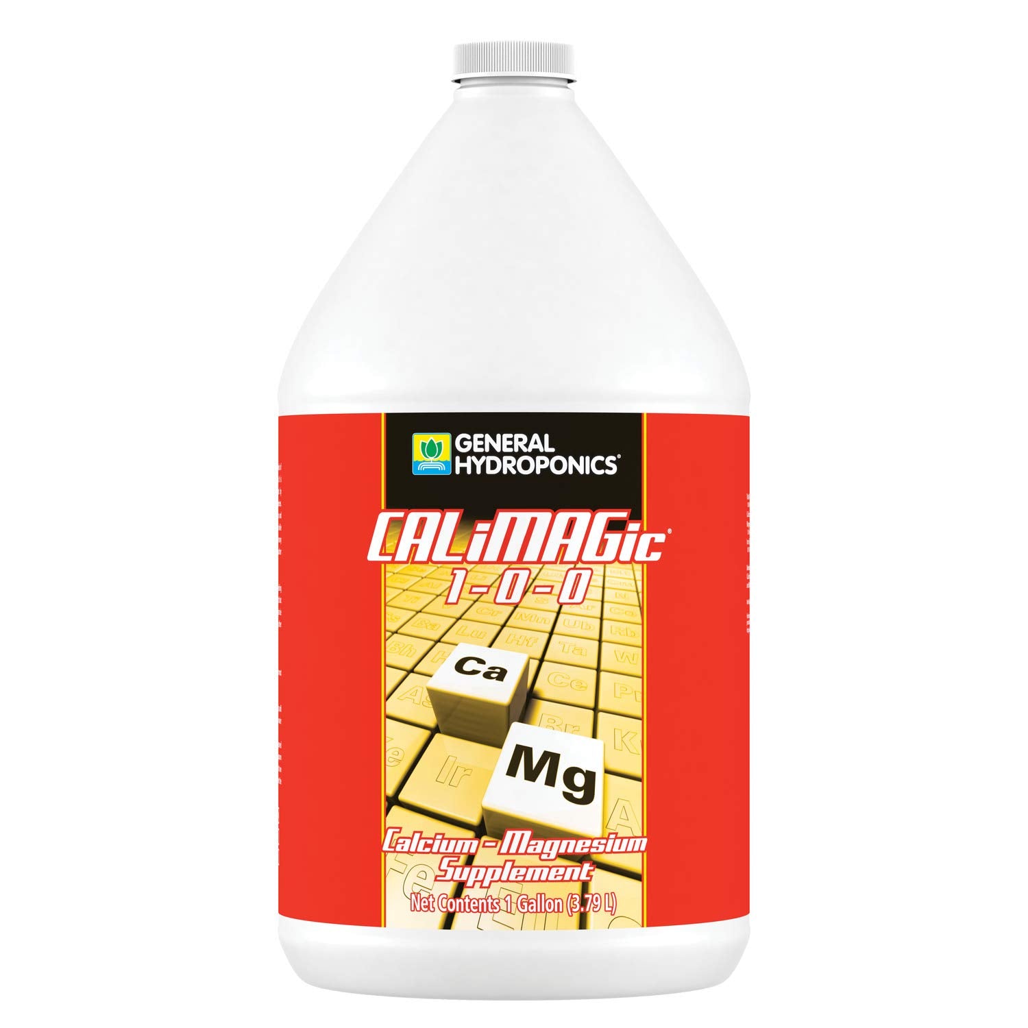 General Hydroponics envase CALiMAGic frente con etiqueta clara y uso fácil