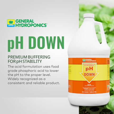 General Hydroponics etiqueta cercana con instrucciones legibles y seguras