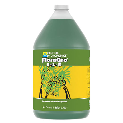 General Hydroponics comparación de tamaño 1 gallon para volumen de nutrientes