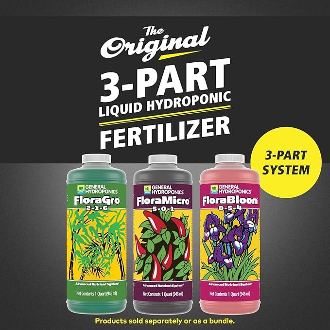 General Hydroponics detalle del líquido FloraGro mostrando textura y claridad para dosificar mejor