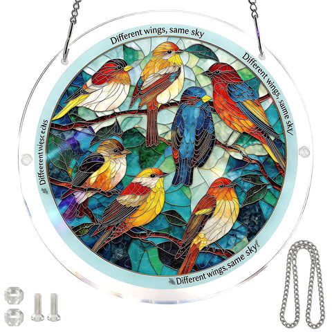 Generic suncatcher frontal mostrando el diseño pájaro y atractivo decorativo