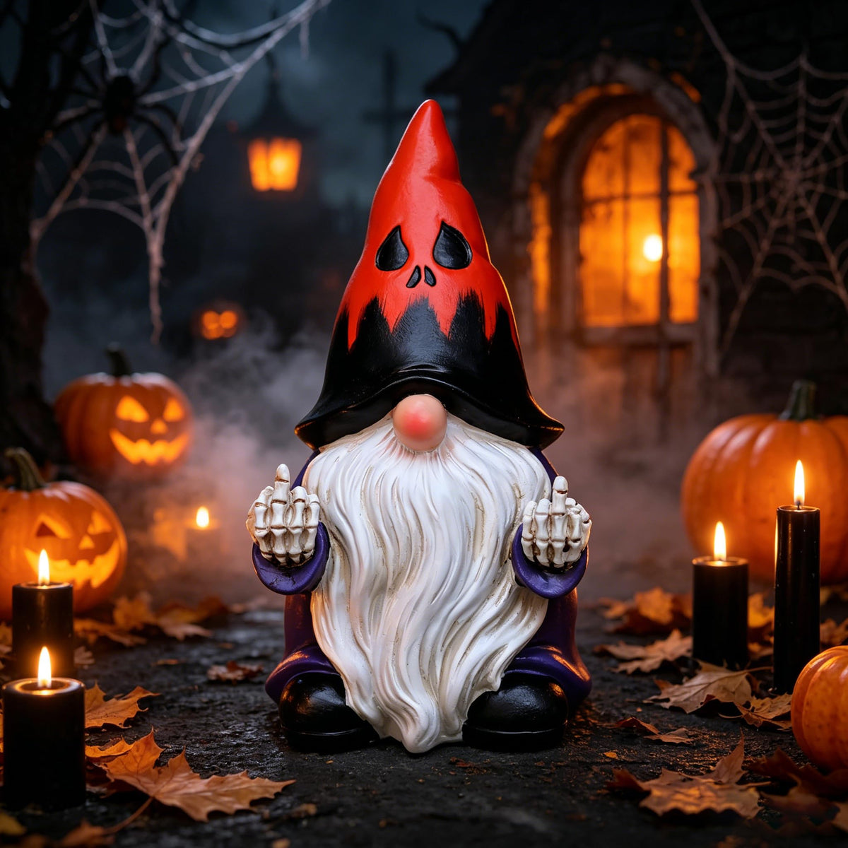 Generic gnomo frente mostrando diseño Halloween y toque atrevido, resalta decoración festiva