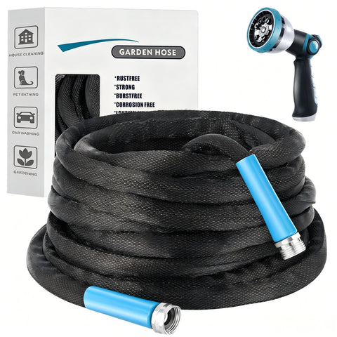 Generic manguera 50FT frontal mostrando la longitud y color negro, fácil manejo