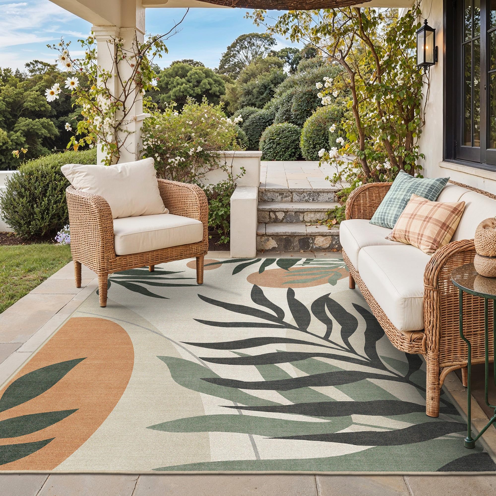 GENIMO alfombra frontal mostrando diseño beige oliva y confort