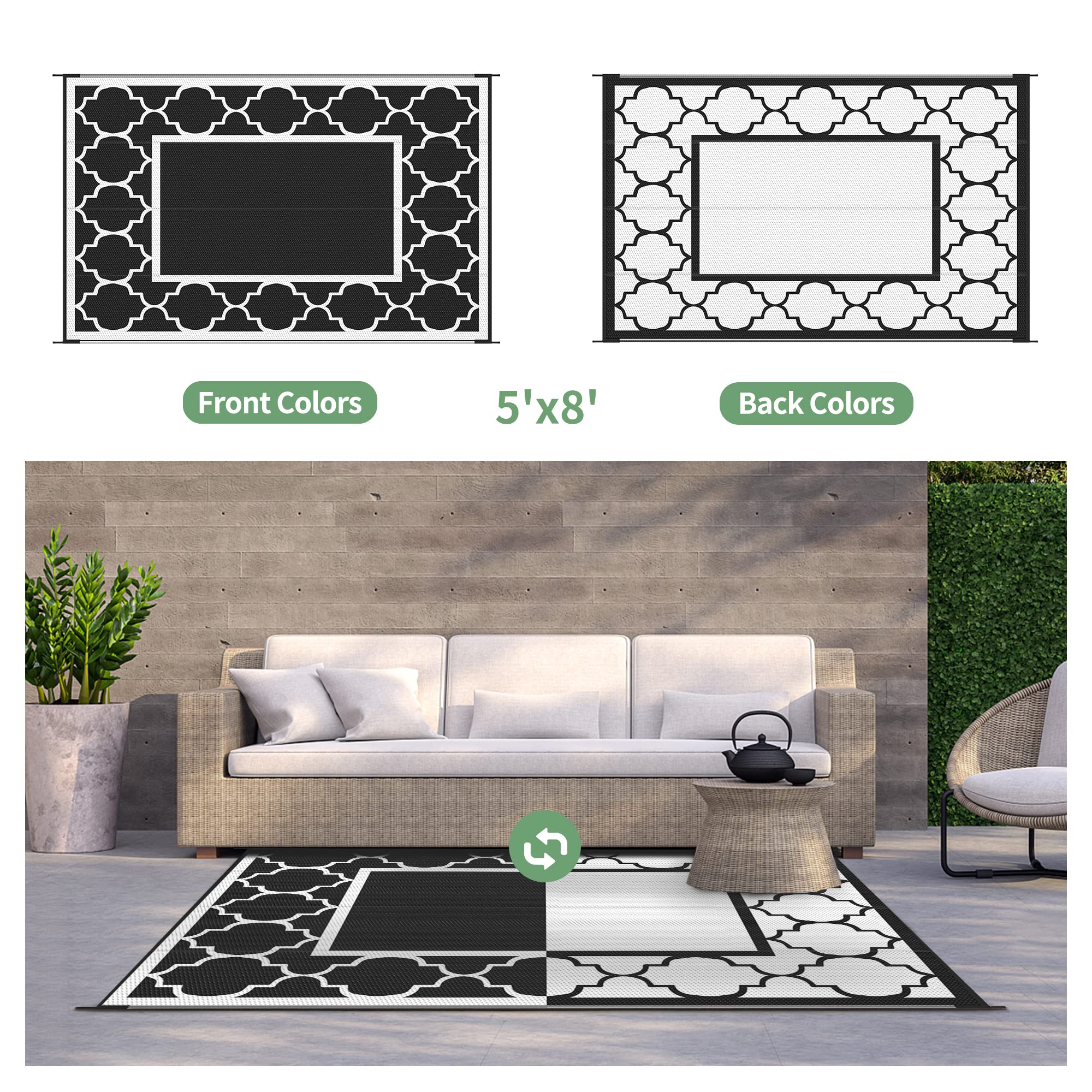 GENIMO alfombra en patio con muebles realzando el espacio exterior