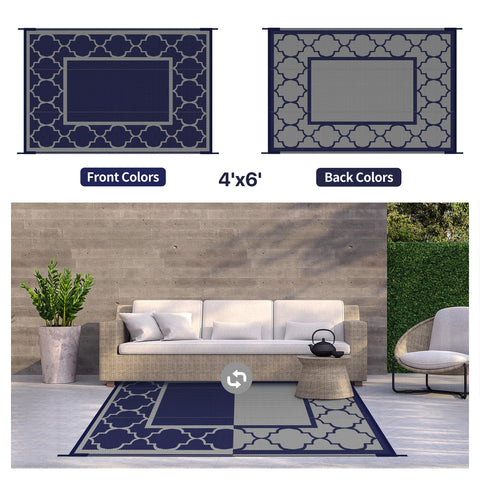 GENIMO alfombra en patio con muebles, crea zona acogedora y funcional