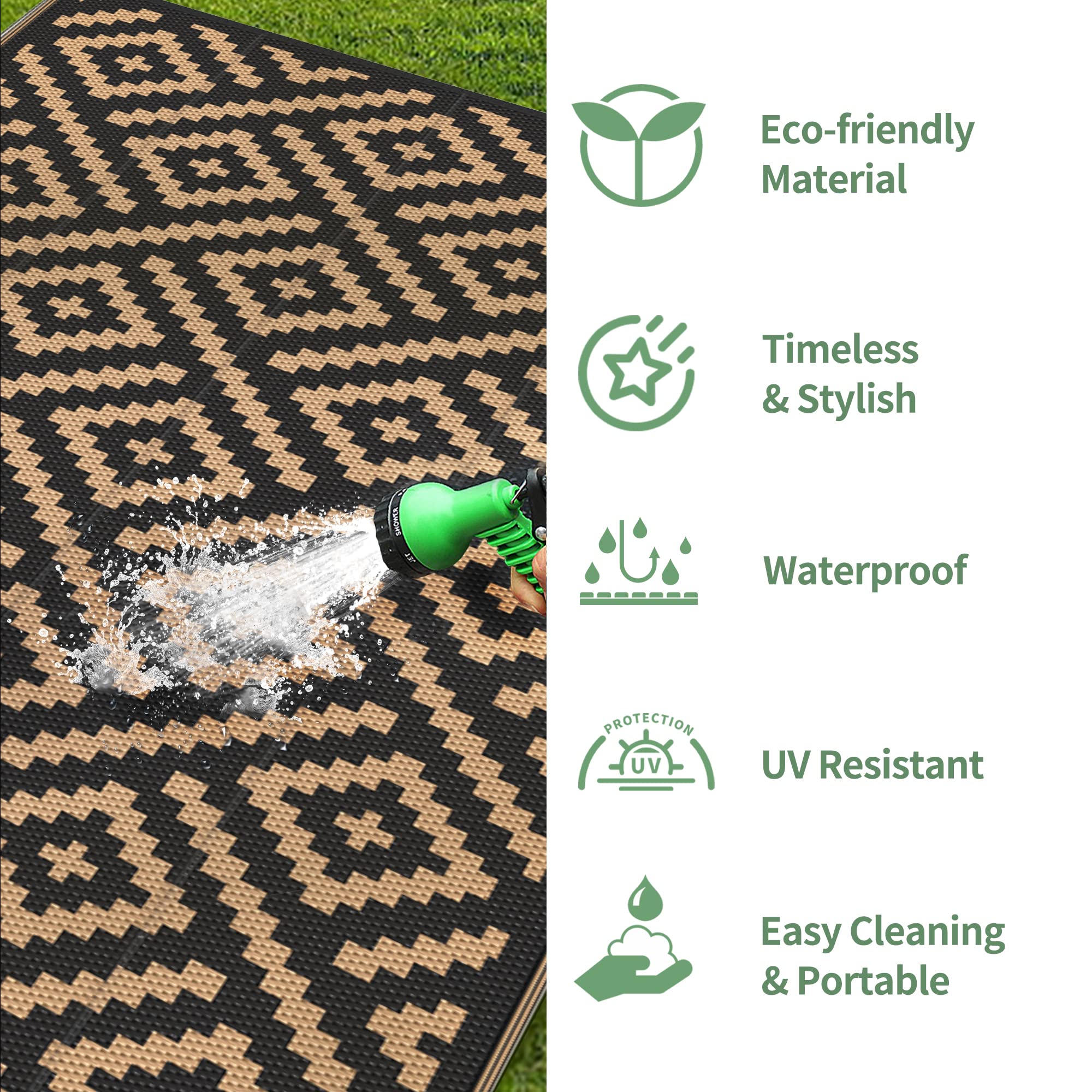 GENIMO colocada sobre deck de madera protegiendo superficie y embelleciendo patio